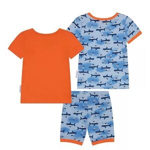 Max & Olivia Toddler Boys Shark Pajama Set 3PC 24M Blue Orange NWT